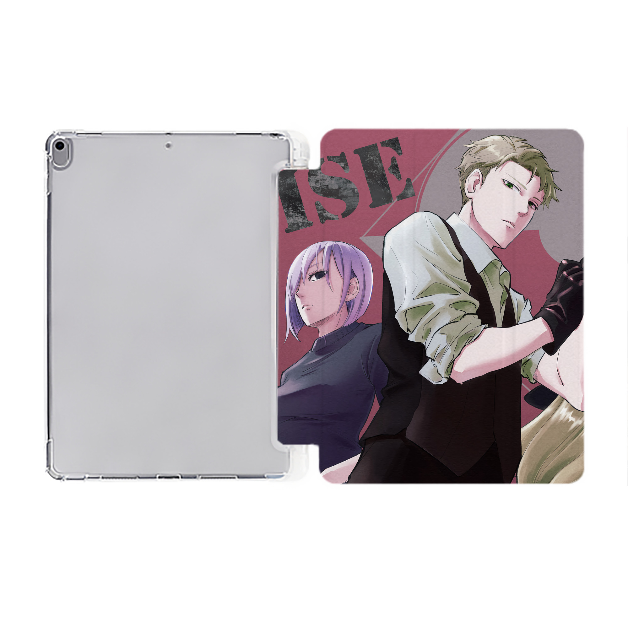 （画像用） SPY×FAMILY间谍家家酒 IPad ケース ペン収納付き 三つ折りスタンド PUレザー×シリコン 対応機種9.5/10.5/10.9インチ